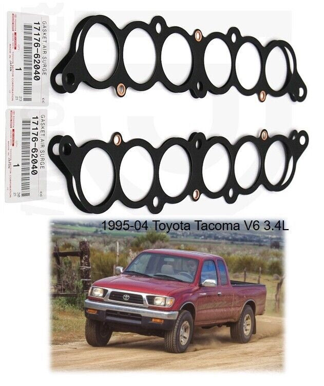 OEM TOYOTA TUNDRA 4RUNNER TACOMA T100 3.4L V6 INTAKE PLENUM GASKET SET 2 PCS