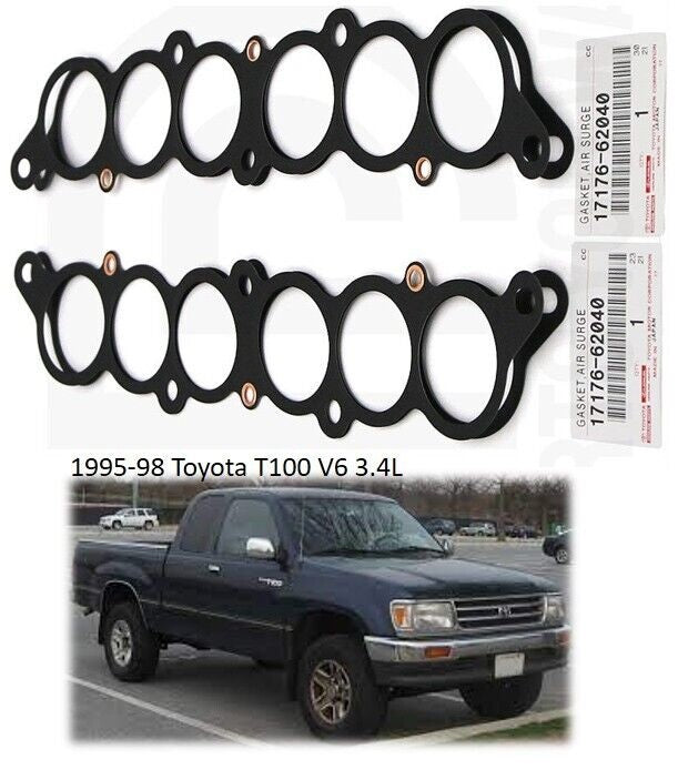 OEM TOYOTA TUNDRA 4RUNNER TACOMA T100 3.4L V6 INTAKE PLENUM GASKET SET 2 PCS