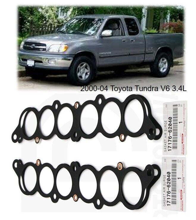 OEM TOYOTA TUNDRA 4RUNNER TACOMA T100 3.4L V6 INTAKE PLENUM GASKET SET 2 PCS