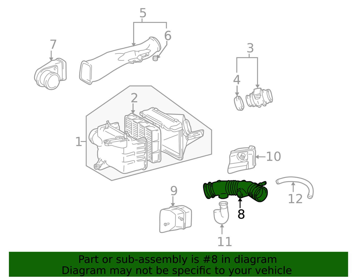 Genuine OEM Toyota 17881-62091 Air Cleaner Hose Intake 96-99 4Runner 95-04Tacoma