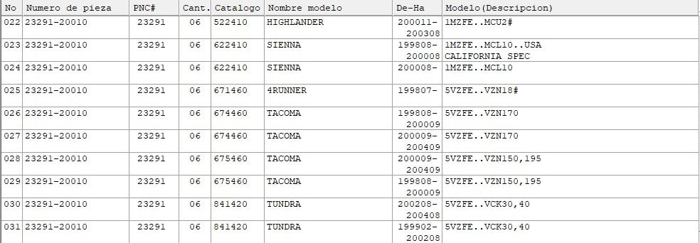 23291-20010 Toyota OEM Genuine INSULATOR, INJECTOR VIBRATION CAMRY LEXUS SIENNA TACOMA TUNDRA