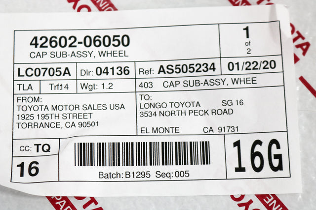2009-2011 TOYOTA CAMRY GENUINE OEM NEW WHEEL COVER HUB CAP 42602-06050 (QTY 1)