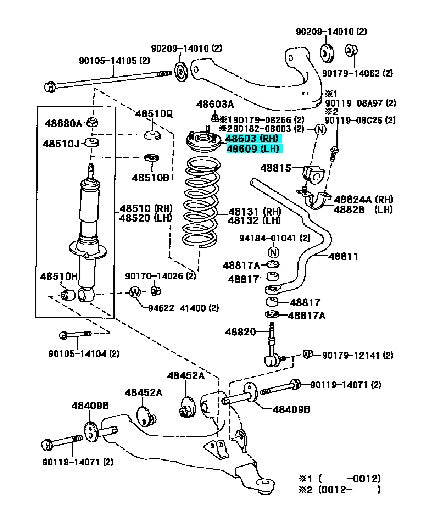 48609-35030 GENUINE OEM SUPPORT SUB-ASSY, FRONT SUSPENSION