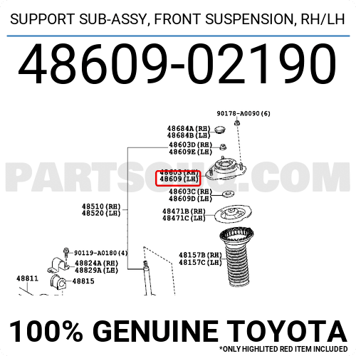 Strut Mount Front Shock Absorber For 2009-2019 Toyota Corolla 48609-02190
