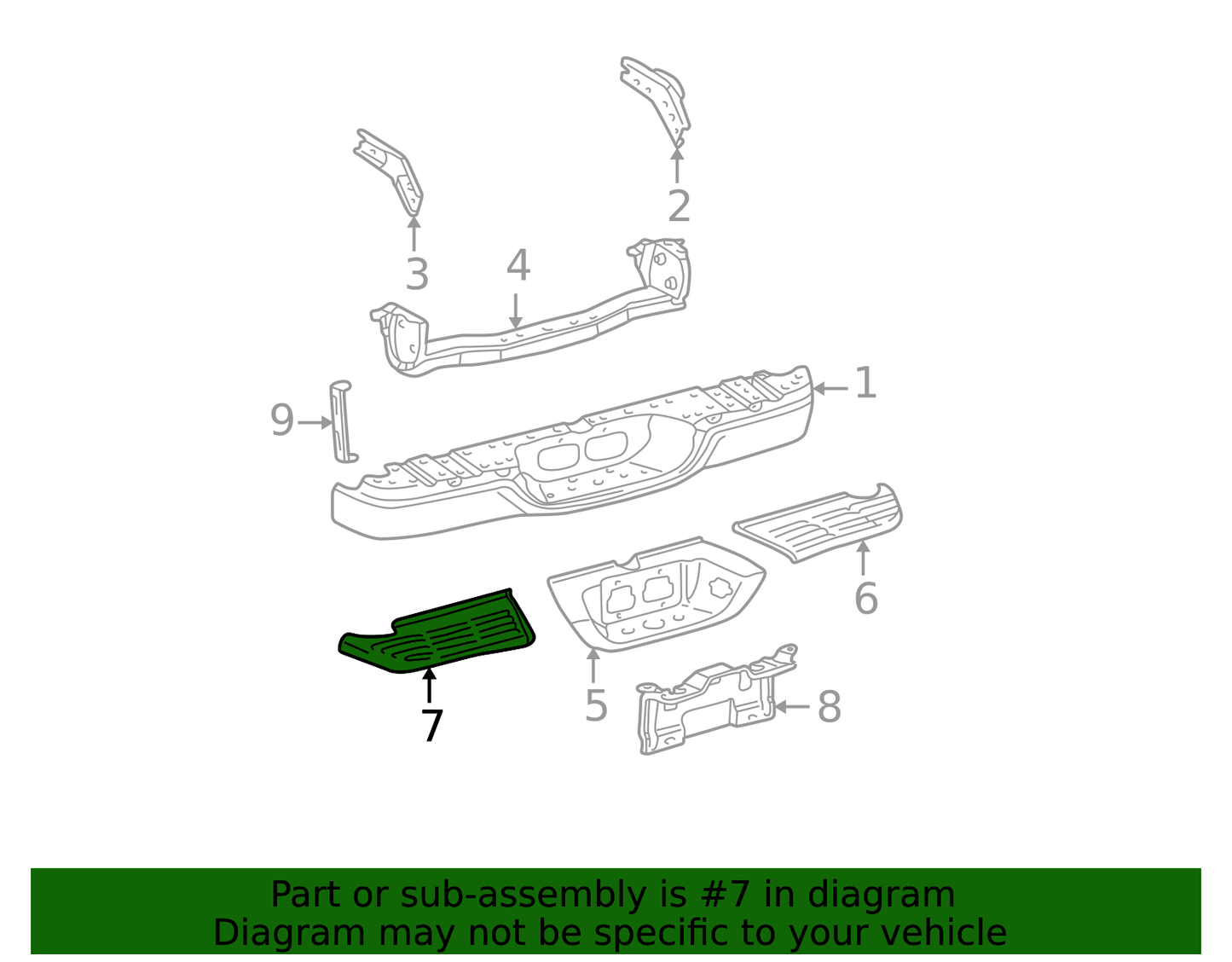 2000-2006 TUNDRA LEFT REAR BUMPER PAD GENUINE TOYOTA 52164-0C010