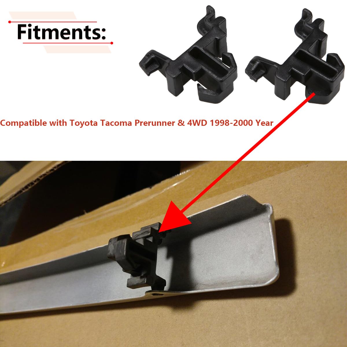 98-00 TACOMA PRERUNNER & 4WD LOWER HEADLIGHT PANEL RETAINER CLIPS SET OF 2