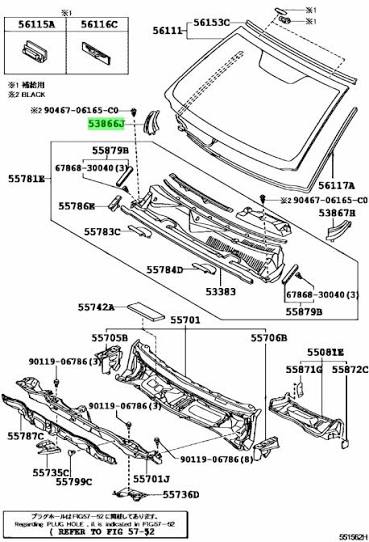 OEM GENUINE TOYOTA 06-12 RAV4 RIGHT FRONT FENDER TO COWL SIDE SEAL 53866-42012