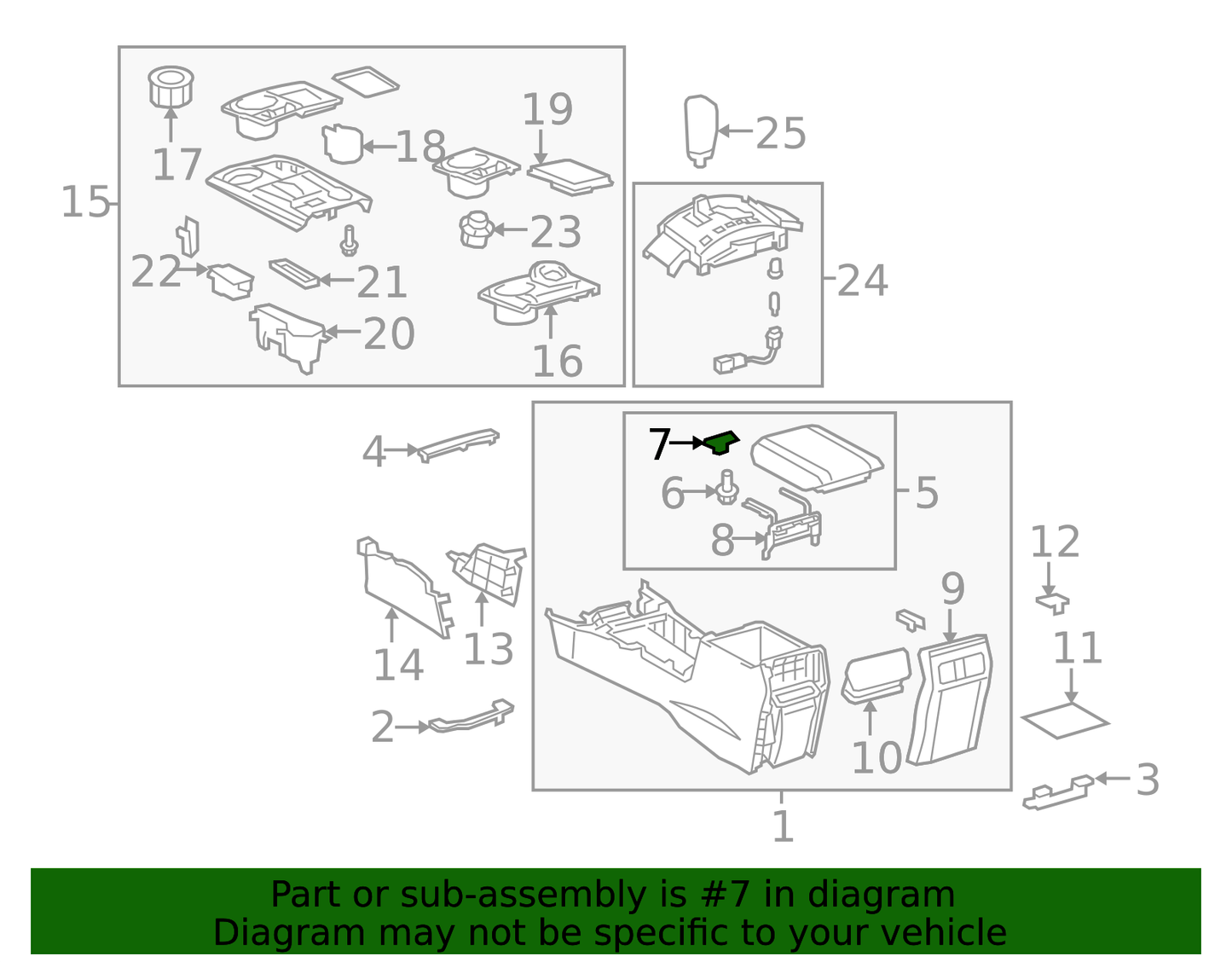 OEM TOYOTA RAV4 LE, XLE 4RUNNER CENTER CONSOLE LATCH 58908-12080 FITS 2011-2016