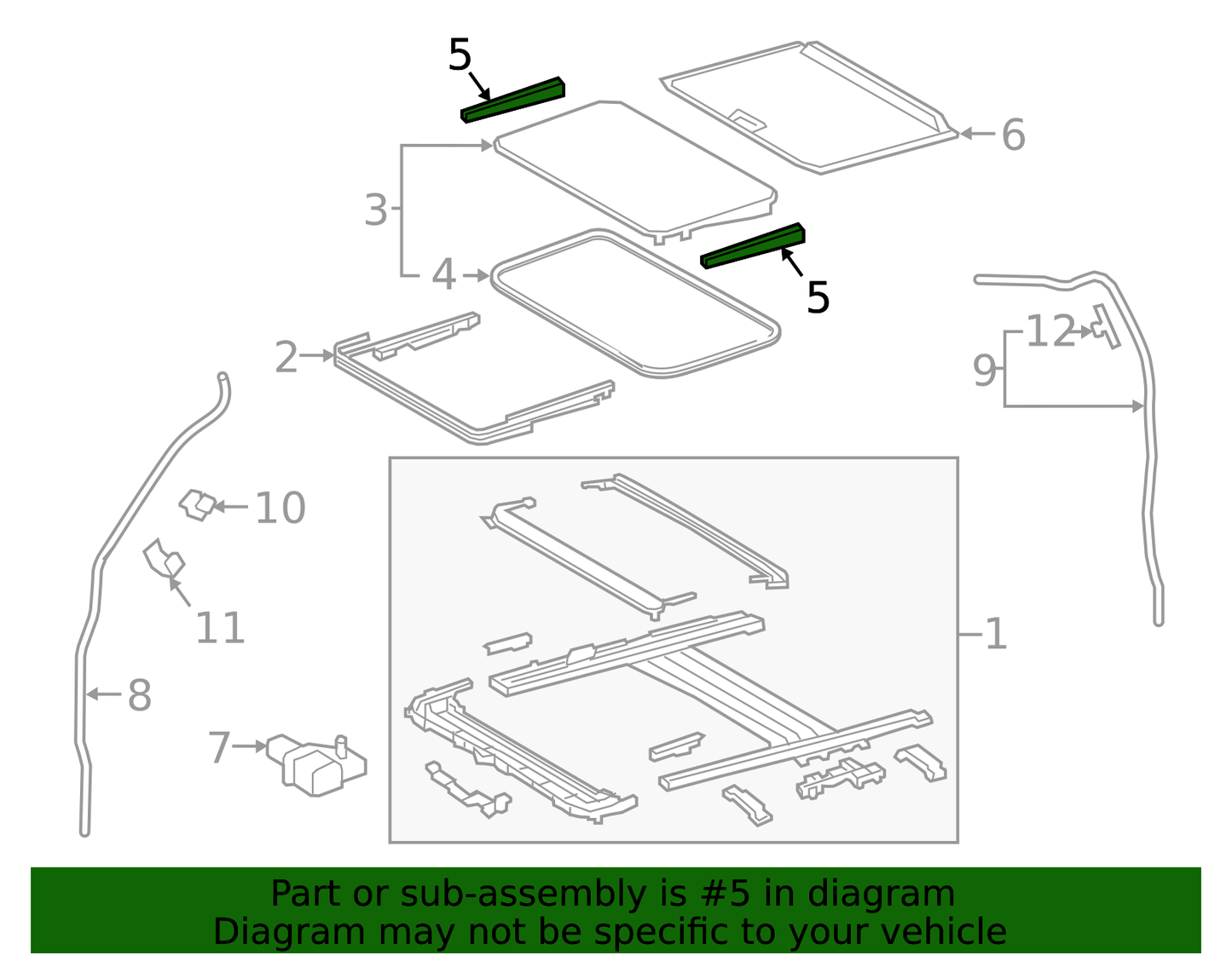 Genuine OEM Toyota Lexus 63217-30100 Sunroof Side Trim Garnish LH or RH
