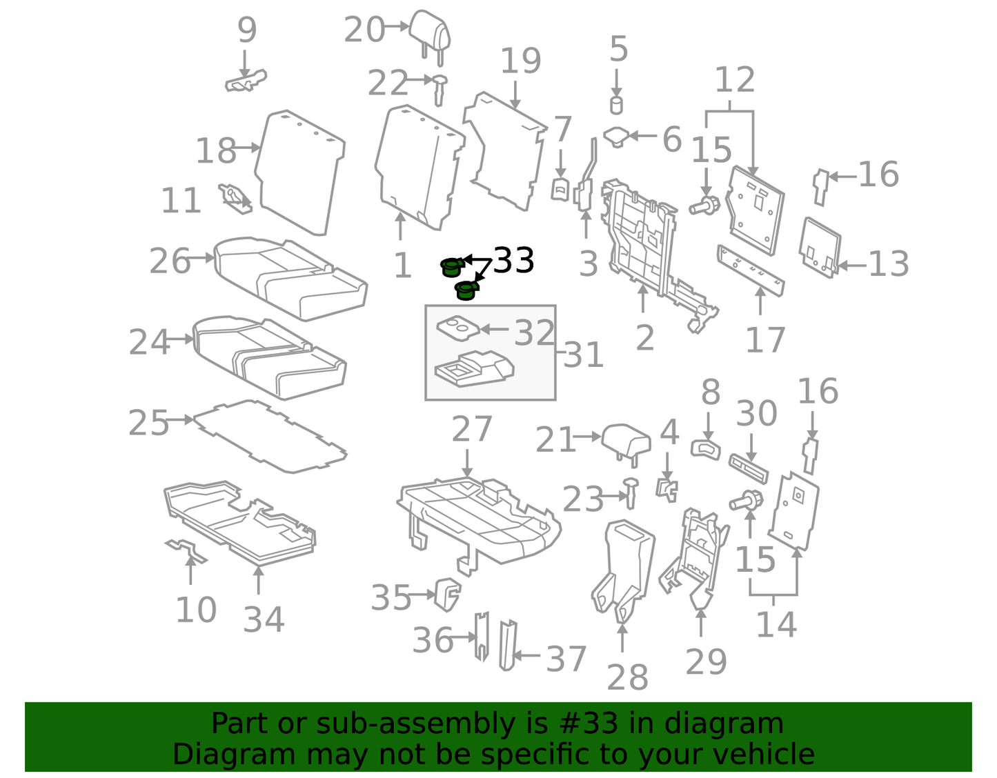 GENUINE OEM TOYOTA 10-24 4RUNNER RIGHT REAR CONSOLE BOX CUP HOLDER 66992-35020