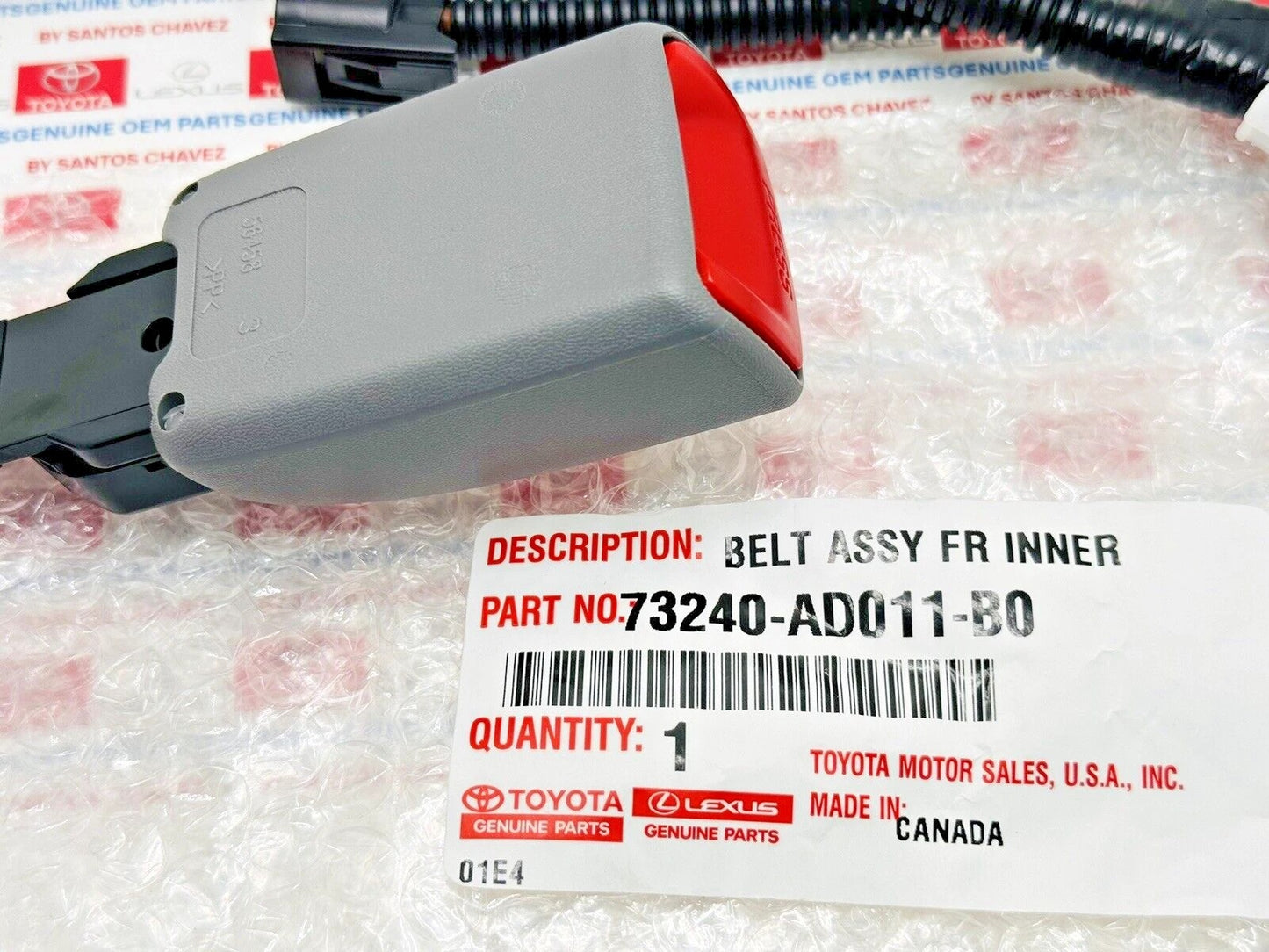 Drivers Left Front Seat Belt Buckle Clip Gray OEM Toyota Tacoma 2005-2015