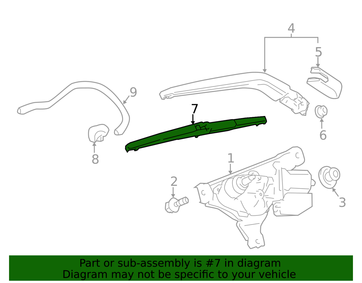 NEW GENUINE OEM TOYOTA 2012-2019 PRIUS C REAR BACK GLASS WIPER BLADE 85242-52090