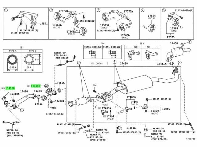 GENUINE TOYOTA 4RUNNER CAMRY SIENNA TACOMA GX EXHAUST PIPE GASKET 90917-06065