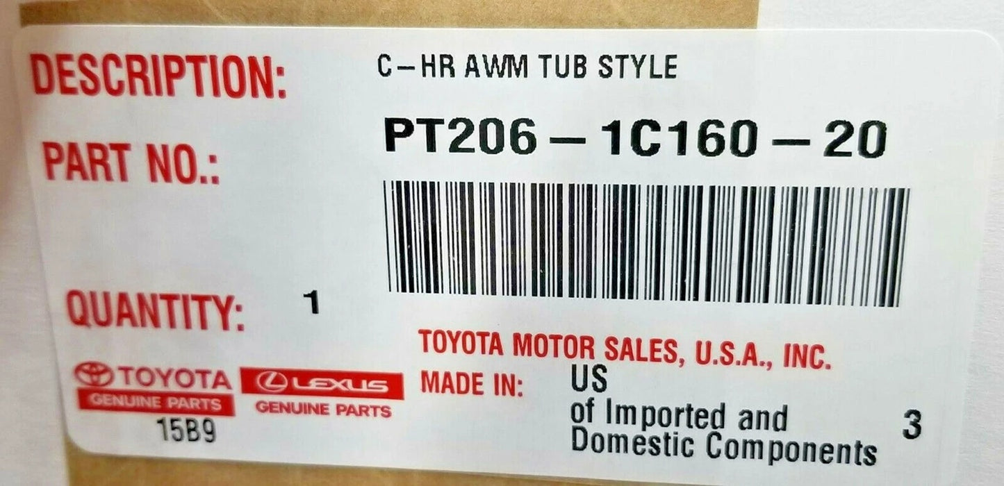 OEM 2018-2019 Toyota C-HR Floor Liners All Weather Mat Set PT206-0C160-20