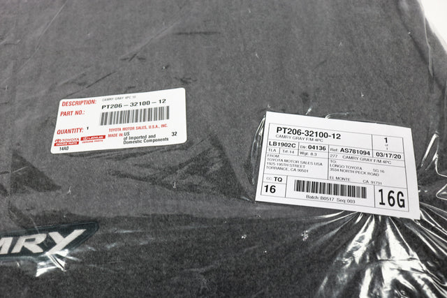 OEM Genuine Toyota Carpet Floor Mats 4PC Dark Gray PT206-32100-12 07-11 Camry