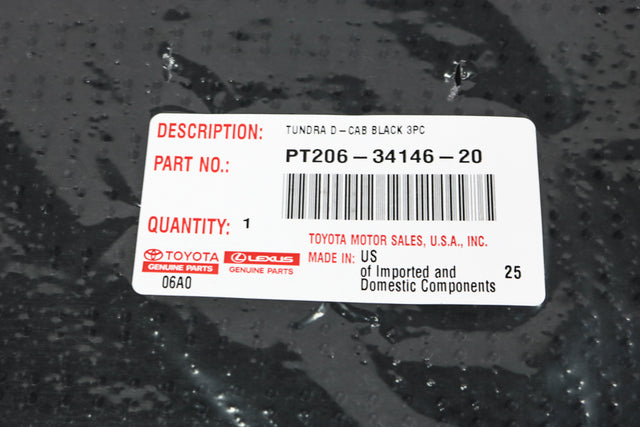 OEM TOYOTA TUNDRA BLACK CARPET FLOOR MATS (3) PT206-34146-20 FITS SR5 & CREW