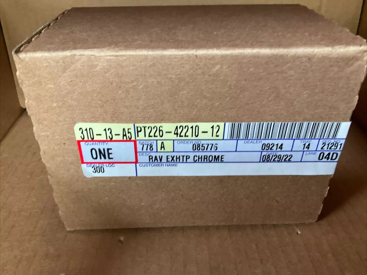 2019-2025 TOYOTA RAV4 BLACK CHROME EXHAUST TIPS GENUINE OEM SET OF 2