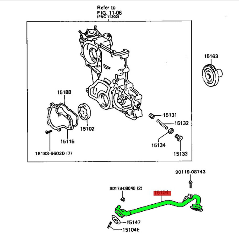 Strainer Sub-Assy, Oil Land Cruiser FJ70 1999-2008 OEM GENUINE 15104-66020
