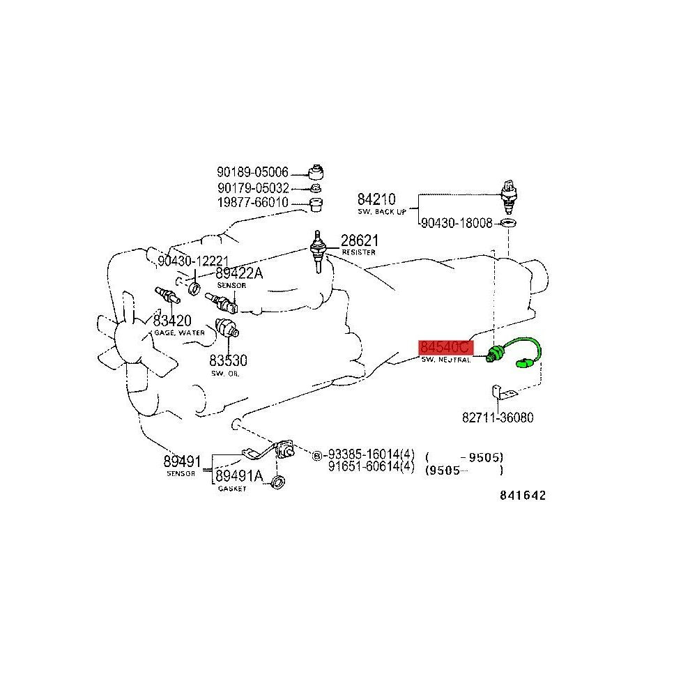 Switch Assy, Neutral (For Exhaust Brake) Coaster 93-99 OEM GENUINE 84540-36090