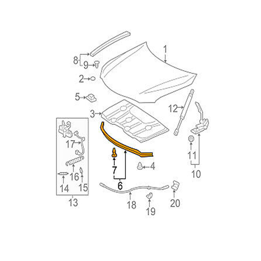 TOYOTA CAMRY 2007-2011 5338106040 GENUINE OEM FRONT SEAL HOOD