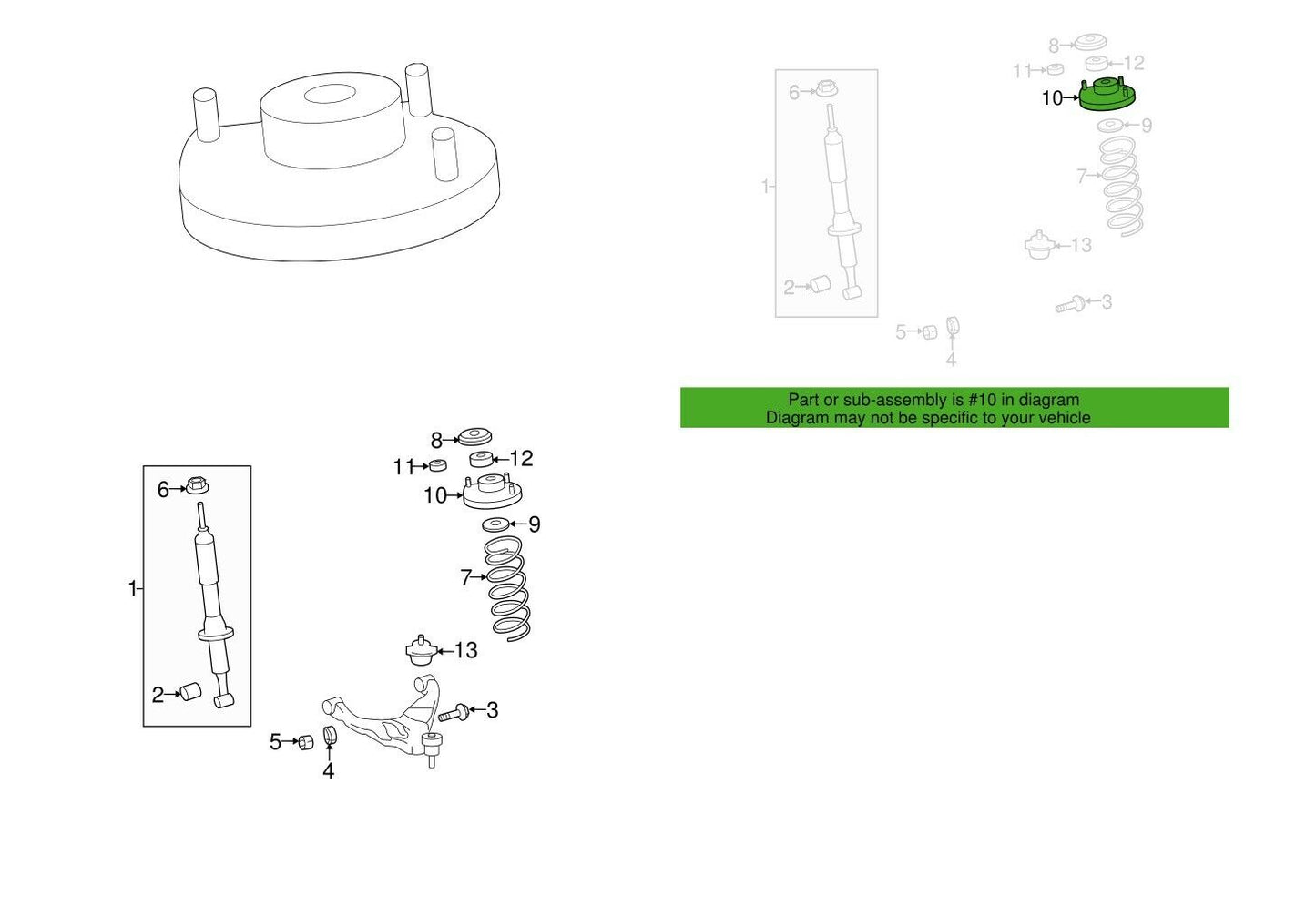 Front Suspension Strut Mount Fit For Toyota 4Runner Tacoma Lexus