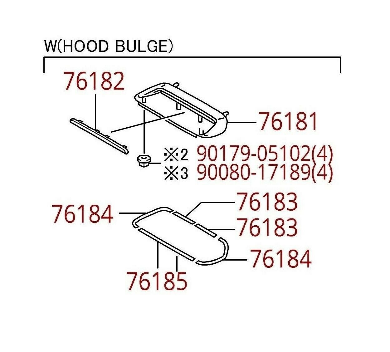 Hood Scoop Bulge Kit TRD PRO Matte Black, Fit For Toyota 4Runner Tacoma