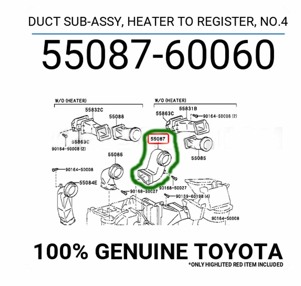 Heater To Register Duct Sub Assy Snorkel Fit For Toyota Land Cruiser