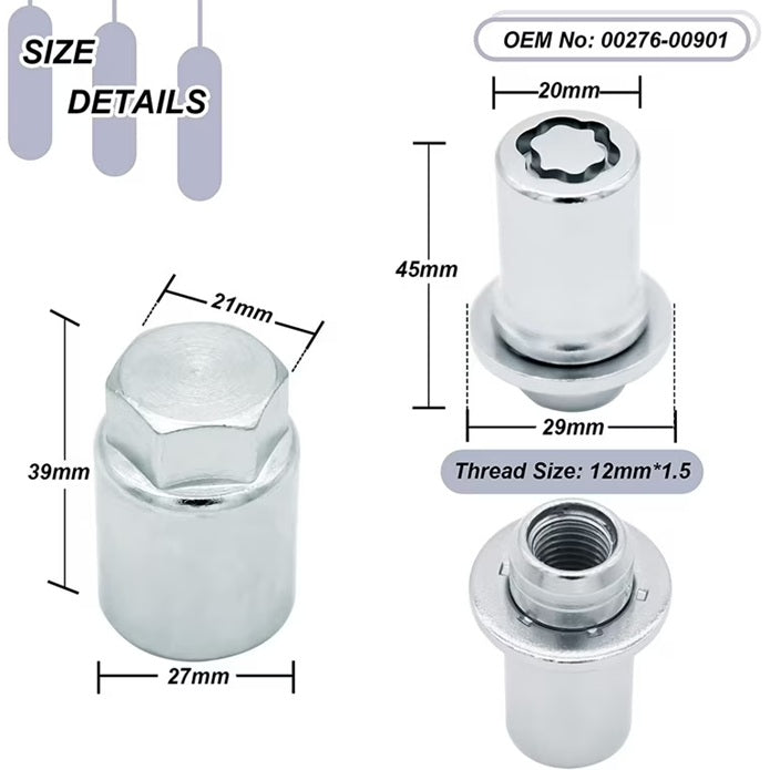 Toyota Alloy Wheel Lock Set 00276-00901 Genuine Toyota Accessory ( longer ones )