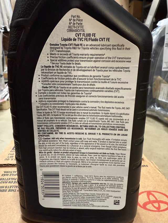 NEW OEM GENUINE TOYOTA CVT FE TRANSMISSION FLUID OIL 00279-CVTFE-01