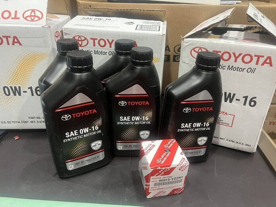 Synthetic Motor Oil SAE 0W-16 Fit Toyota/Lexus Genuine 5 Qts With Oil Filter Set