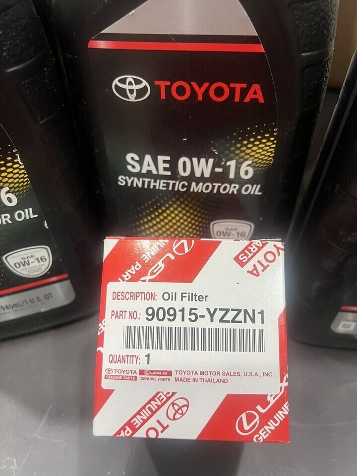 Synthetic Motor Oil SAE 0W-16 Fit Toyota/Lexus Genuine 5 Qts With Oil Filter Set