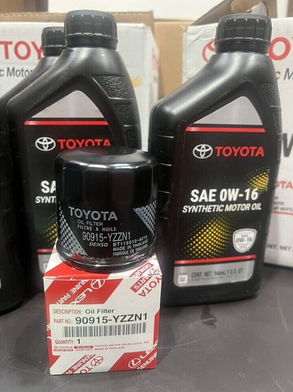 Synthetic Motor Oil SAE 0W-16 Fit Toyota/Lexus Genuine 5 Qts With Oil Filter Set