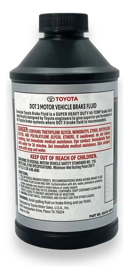 GENUINE DOT 3 Brake Fluid 12 fl. oz 00475-1BF03 for Lexus and Toyota