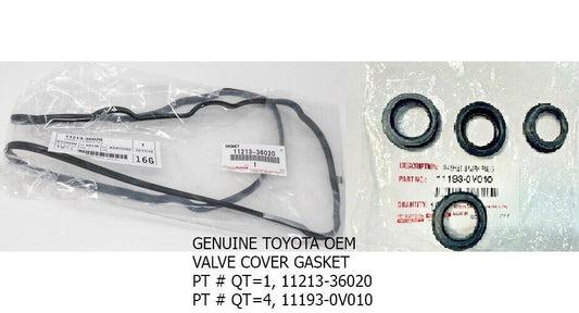 GENUINE TOYOTA 2.5L 2.7L VALVE COVER GASKET 11213-36020 & 4-11193-0V010 GROMMETS