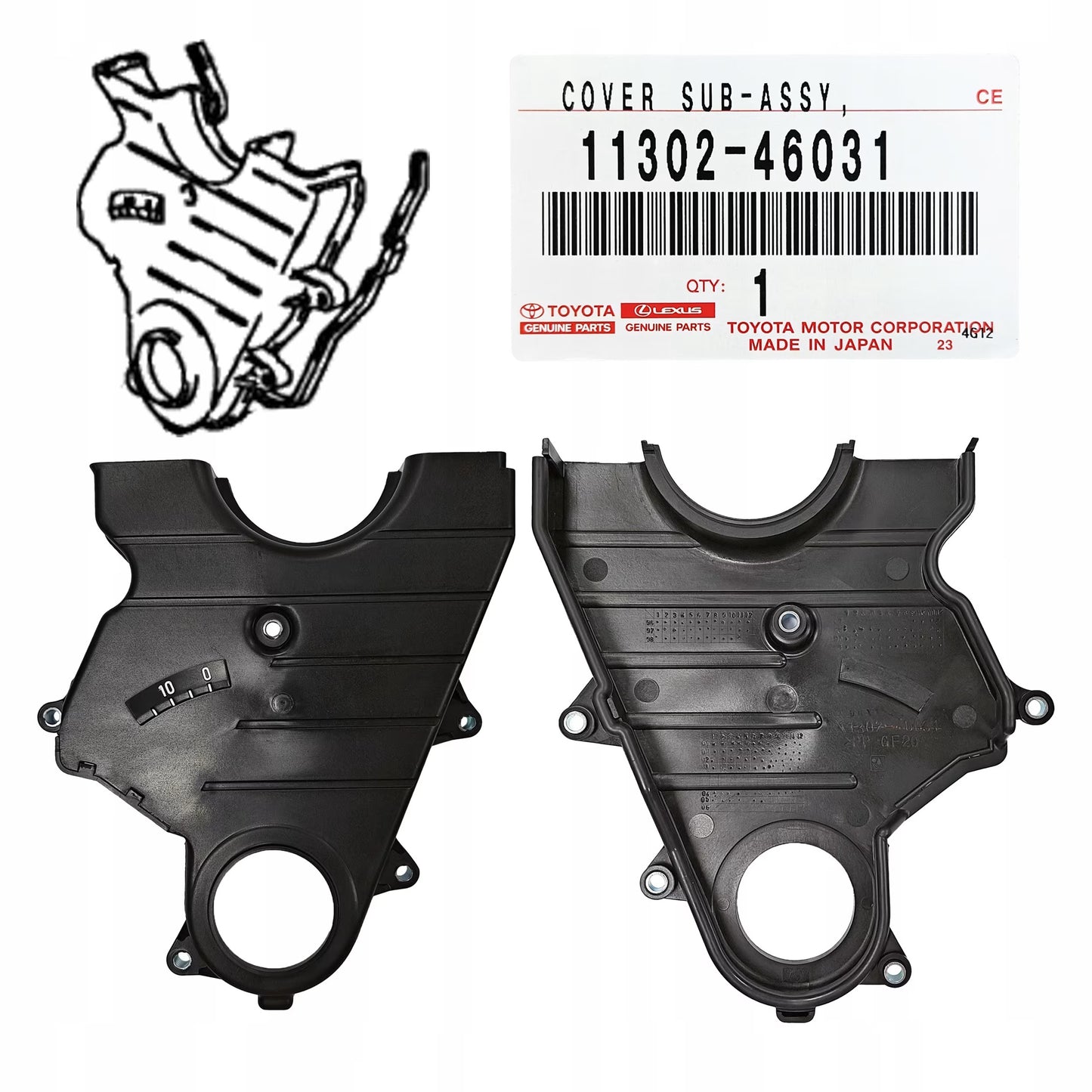 Toyota Supra JZA80 2JZGTE 2JZGE GS300 OEM Lower Timing Belt Cover 11302-46031