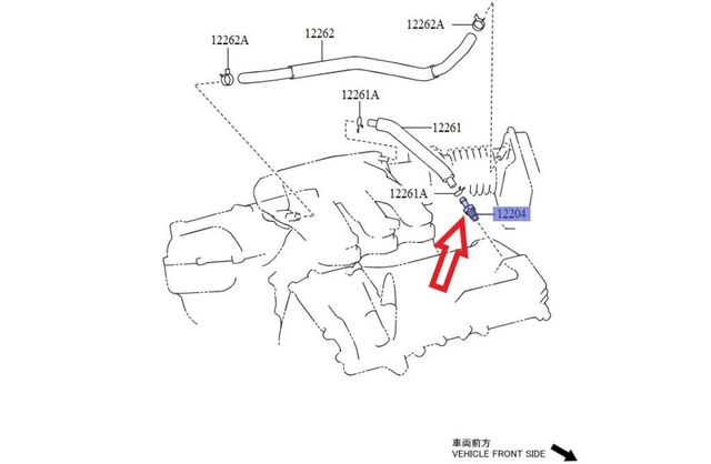 OEM Toyota 12204-20040 PCV Valve Camry Sienna Highlander Lexus