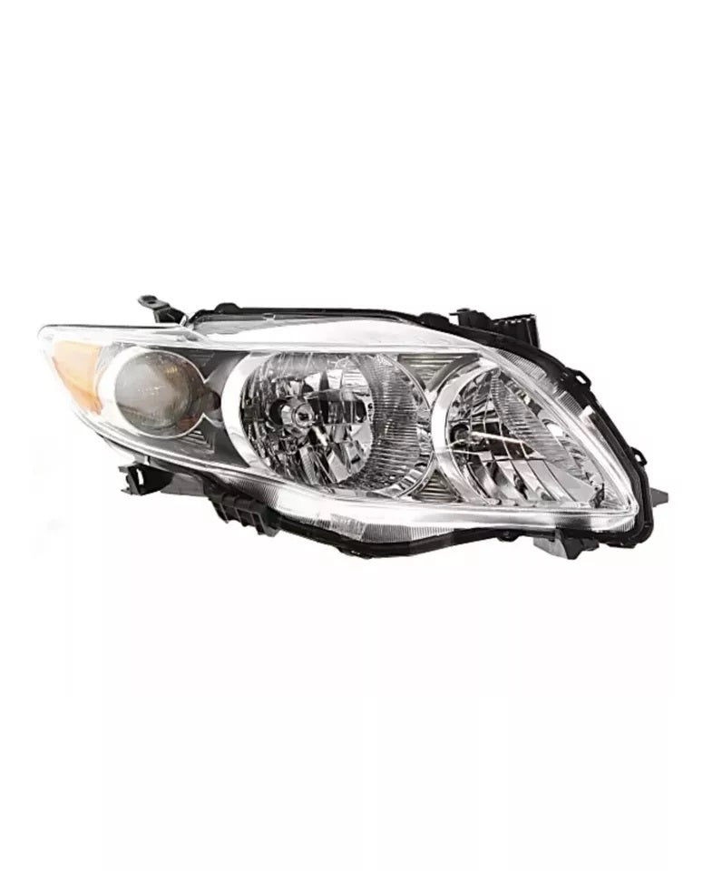 Chrome Headlights For 09 10 Toyota Corolla Factory Lamps Replacement Pair Set