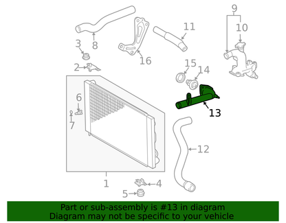 04-06 Sienna Water Inlet Pipe New genuine Toyota OEM 16321-0A040 & Lexus RX330