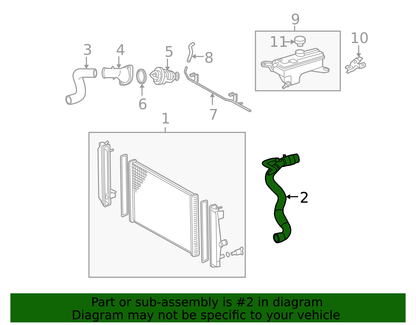 Toyota OEM 2009-2012 RAV4 Radiator Coolant Upper Hose 16571-0V020 Factory