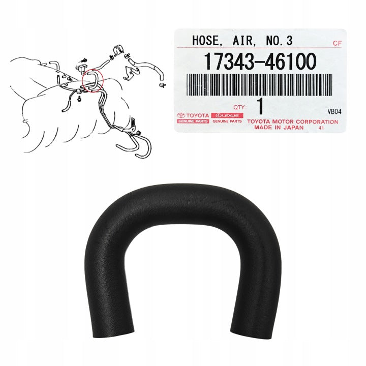 New Genuine Toyota Supra MK4 Lexus 01-05 IS300 Vacuum Air Hose #3 17343-46100