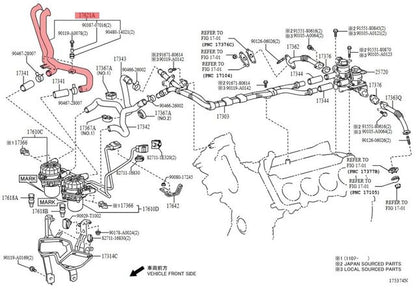 GENUINE OEM TOYOTA TUNDRA SEQUOIA SECONDARY AIR INJECTION PUMP HOSE 17621-0S012