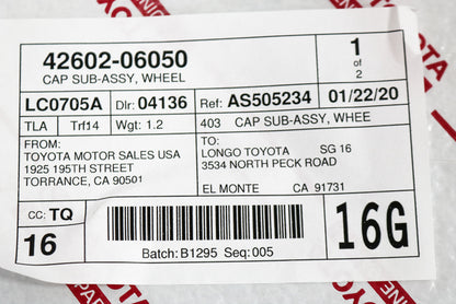 2009-2011 TOYOTA CAMRY GENUINE OEM NEW WHEEL COVER HUB CAP 42602-06050 (QTY 1)