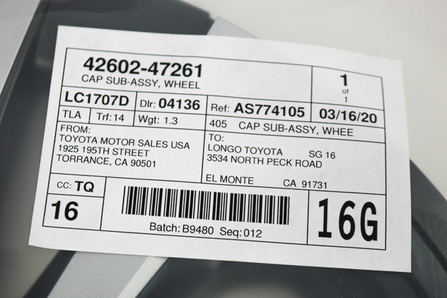 20-21 COROLLA HYBRID, 20-21 PRIUS & 20-21 PRIUS PRIME Genuine Toyota Wheel Cover