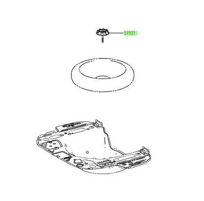 20-25 COROLLA SEDAN GENUINE TOYOTA SPARE TIRE CARRIER HOLD DOWN BOLT 51931-12260