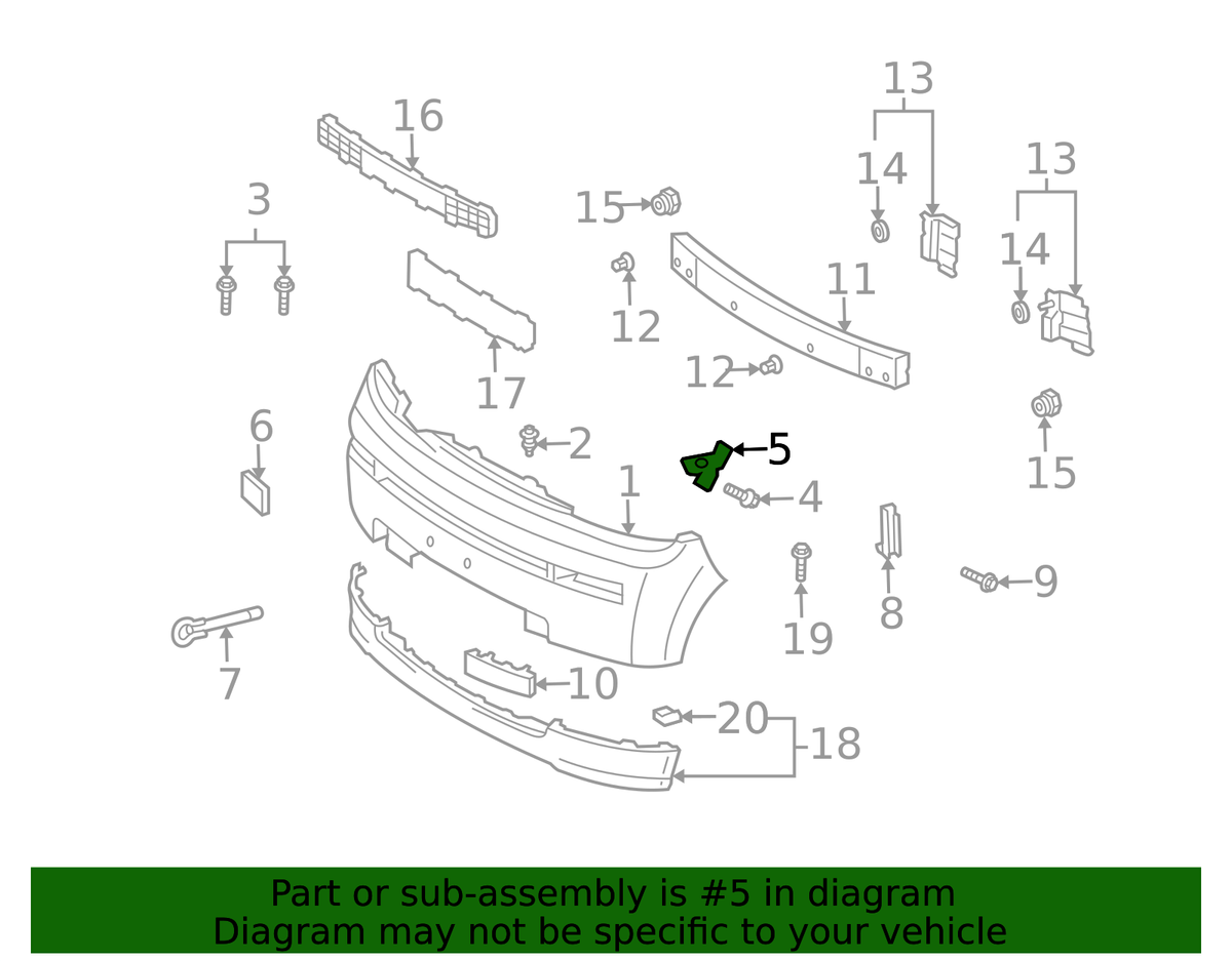 04-06 SCION XB LEFT DRIVER SIDE FRONT BUMPER RETAINER CLIP 52536-52040 OEM PART
