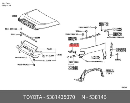 GENUINE TOYOTA 07-14 FJ CRUISER FRONT LEFT FENDER BRACKET 53814-35070