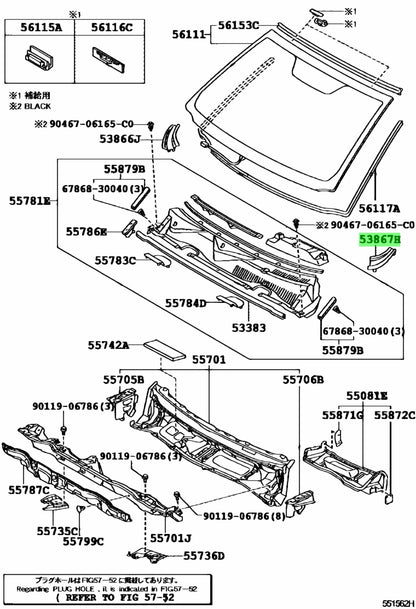 GENUINE FOR TOYOTA 06-12 RAV4 LEFT FRONT FENDER TO COWL SIDE SEAL 53867-42012