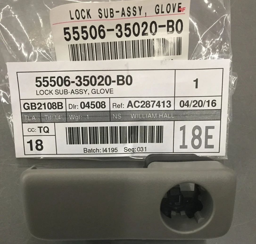 NEW GENUINE TOYOTA OEM 03-09 4RUNNER STONE COLOR GLOVE BOX LOCK 55506-35020-B0