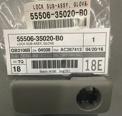 NEW GENUINE TOYOTA OEM 03-09 4RUNNER STONE COLOR GLOVE BOX LOCK 55506-35020-B0