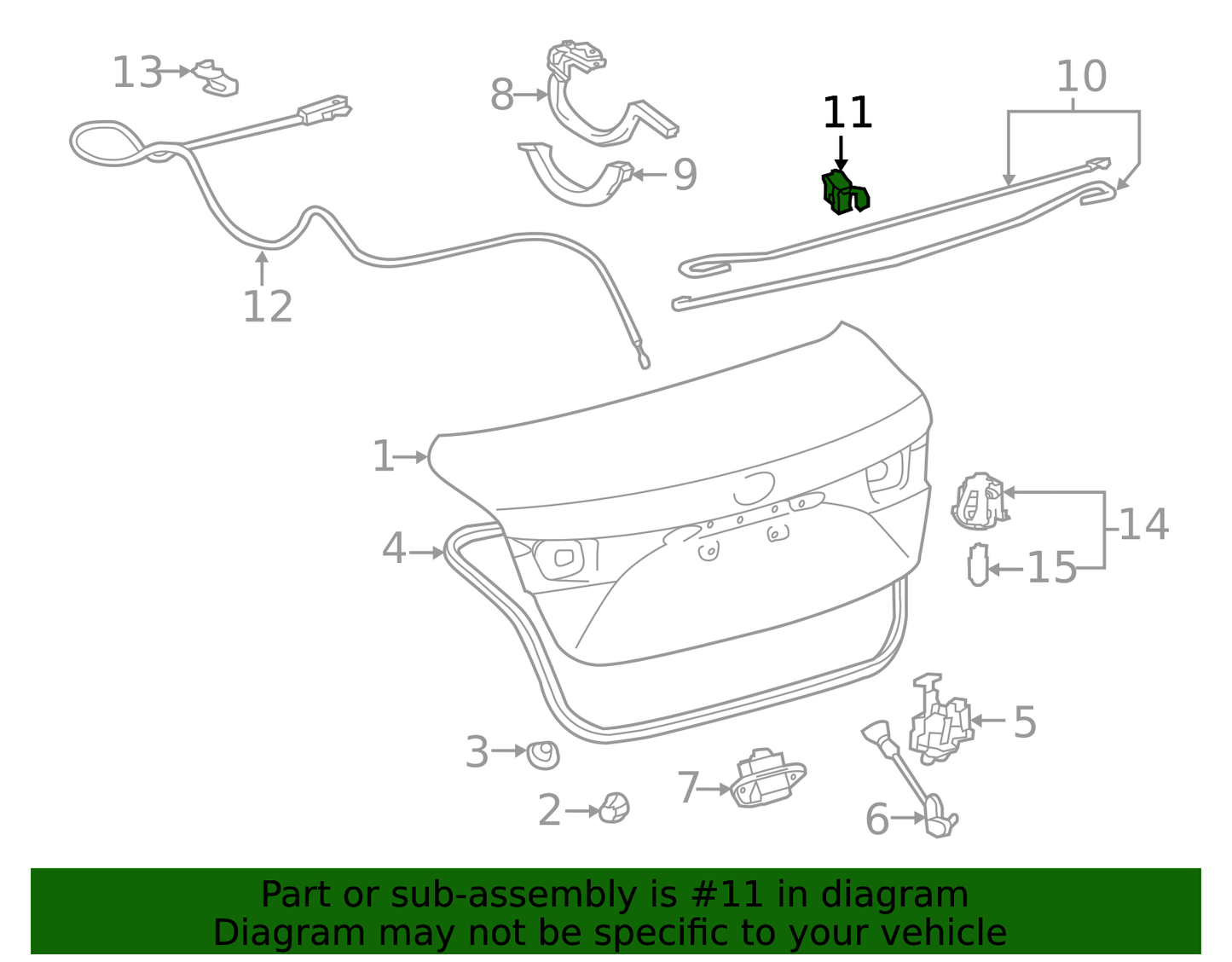 Genuine OEM Trunk Torque Rod Bracket For Toyota Camry, Avalon 64127-06110